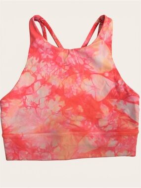 lululemon athletica Pink and Coral Tie-Dye Sports Bra